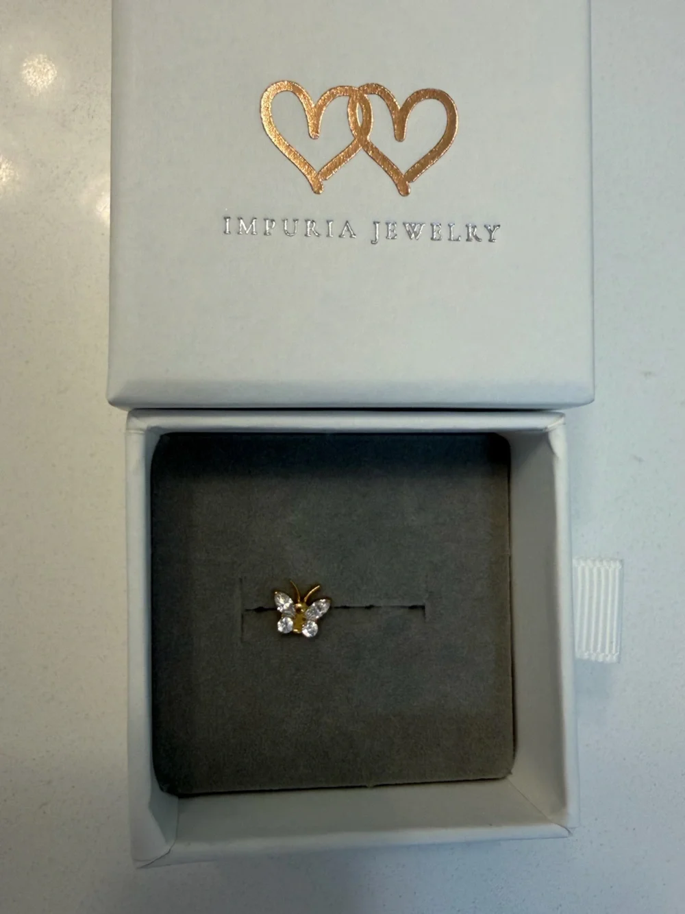 Gold Floral CZ Stud Earring - Gold
